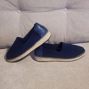 COLE HAAN Women's Navy Blue Espadrille Without Laces  Flats Size 10B